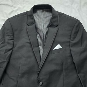 Calvin Klein Black Wool Slim Fit Suit Jacket Blazer 44R Formal Tux Style